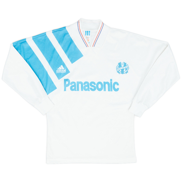 1991-92 Olympique Marseille Home L/S Shirt - 9/10 - (S)