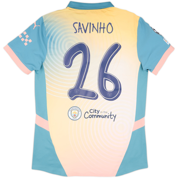 2024-25 Manchester City Match Issue Champions League Fourth Shirt Savinho #26