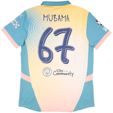 2024-25 Manchester City Match Issue Champions League Fourth Shirt Mubama #67