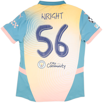 2024-25 Manchester City Match Issue Champions League Fourth Shirt Wright #56