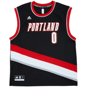 2014-17 Portland Trail Blazers Lillard #0 adidas Away Jersey - 5/10 - (L)