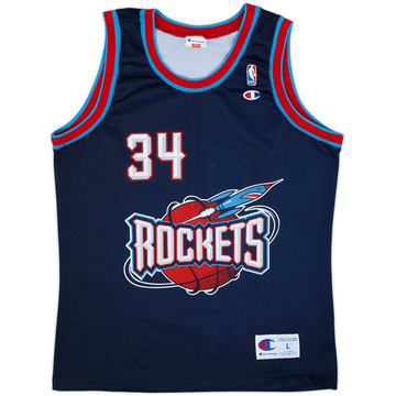 1995-01 Houston Rockets Olajuwon #34 Champion Alternate Jersey - 9/10 - (L)