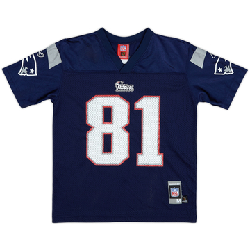2007 New England Patriots Moss #81 Reebok Replica Home Jersey - 6/10 - (M.Boys)