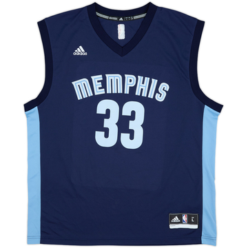 2014-17 Memphis Grizzlies Gasol #33 adidas Away Jersey - 9/10 - (L)