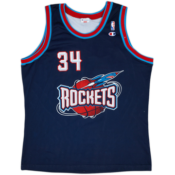 1995-01 Houston Rockets Olajuwon #34 Champion Alternate Jersey - 8/10 - (XXL)
