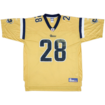 2002-04 St Louis Rams Faulk #28 Reebok On Field Alternate Jersey - 6/10 - (XL)
