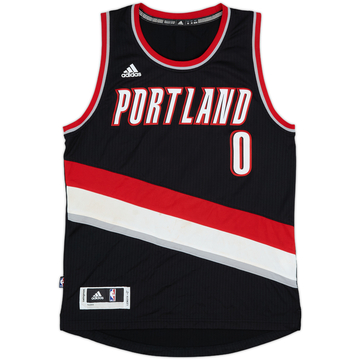 2014-17 Portland Trail Blazers Lillard #0 adidas Swingman Away Jersey - 6/10 - (M)