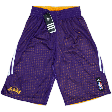 2013-14 LA Lakers adidas Reversible Training Shorts (S)