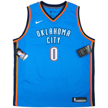2017-19 Oklahoma City Thunder Westbrook #0 Nike Swingman Away Jersey (XL.Boys)