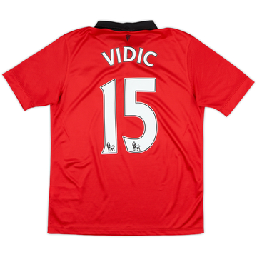 2013-14 Manchester United Home Shirt Vidic #15 - 8/10 - (XL.Boys)