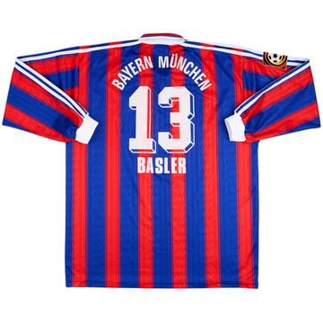 1996-97 Bayern Munich Match Issue Home L/S Shirt Basler #13