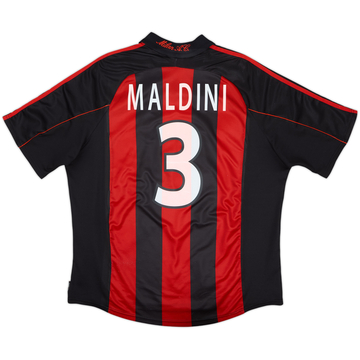 2000-02 AC Milan Home Shirt Maldini #3 - 5/10 - (XXL)
