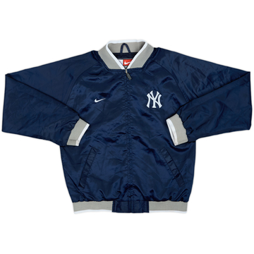 2000s New York Yankees Nike Full-Zip Satin Varsity Jacket - 8/10 - (L.Boys)