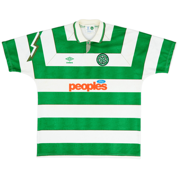 1991-92 Celtic Home Shirt - 8/10 - (XL)