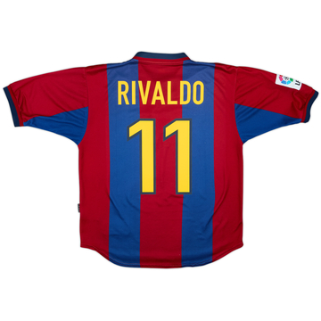 1998-00 Barcelona Camiseta Local Rivaldo #11 - 6/10 - (M)