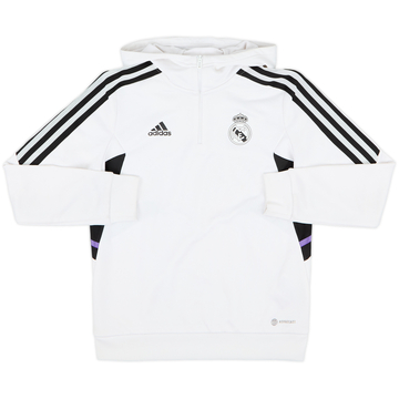 2022-23 Real Madrid adidas 1/4 Zip Hooded Top - 6/10 - (L)