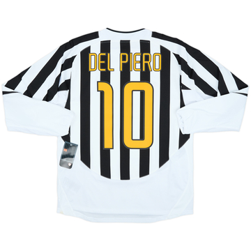 2003-04 Juventus Player Issue Home L/S Shirt Del Piero #10 - 8/10