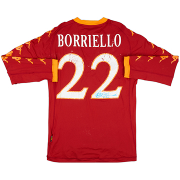 2010-11 Roma Match Issue Signed Home L/S Shirt Borriello #22