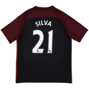 2013-14 Manchester City Away Shirt Silva #21 - 8/10 - (L)