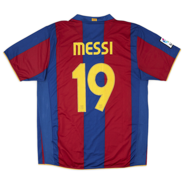 2007-08 Barcelona Home Shirt Messi #19 - 6/10 - (L)