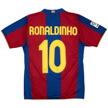 2007-08 Barcelona Home Shirt Ronaldinho #10 - 8/10 - (S)