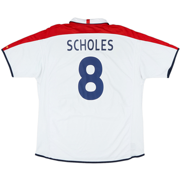 2003-05 England Home Shirt Scholes #8 - 7/10 - (XXL)