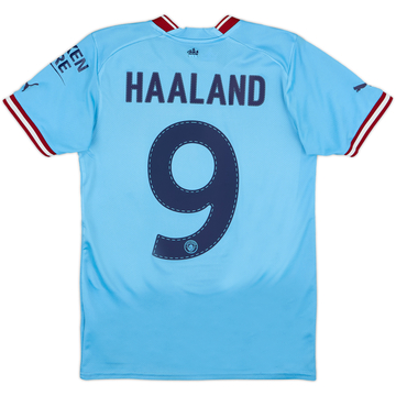 マンチェスター・シティ HAALAND 9 シャツ 22/23 2022-23 Manchester City Home Shirt Haaland #9 - 8/10 - (S)