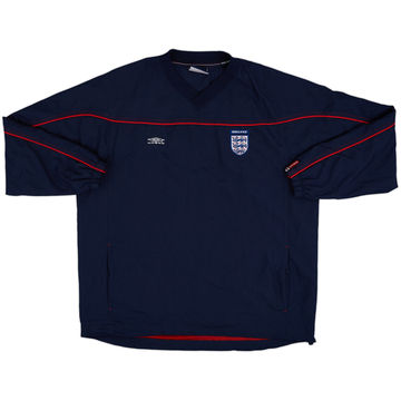 2000-02 England Umbro 1/4 Zip Hooded Drill Top - 8/10 - (M)
