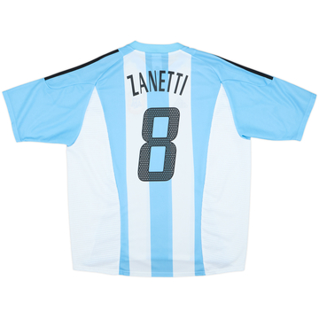 2002-04 Argentina Home Shirt Zanetti #8 - 9/10 - (XL)