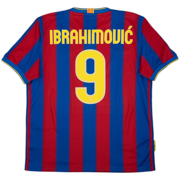2009-10 Barcelona Home Shirt Ibrahimovic #9 - 9/10 - (XL.Boys)