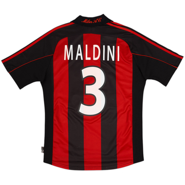 1998-00 AC Milan Home Shirt Maldini #3 - 7/10 - (S)