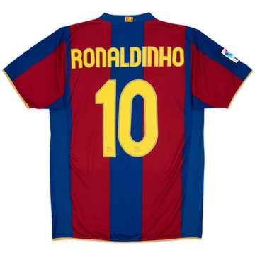 2007-08 Barcelona Home Shirt Ronaldinho #10 - 5/10 - (S)