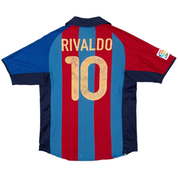 2001-02 Barcelona Home Shirt Saviola #7 - 5/10 - (XL)