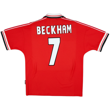1998-00 Manchester United Home Shirt Beckham #7 - 6/10 - (XL)