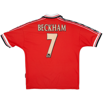 1998-00 Manchester United Home Shirt Beckham #7 - 6/10 - (Y)