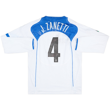 2004-05 Inter Milan Match Issue Coppa Italia Away L/S Shirt J.Zanetti #4