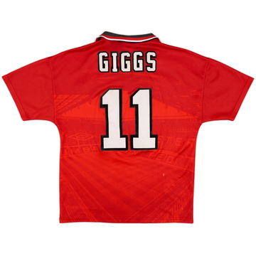1996-98 Manchester United Home Shirt Giggs #11 - 7/10 - (Y)