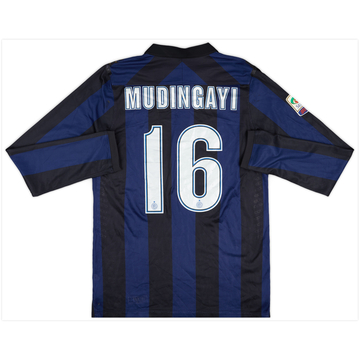 2013-14 Inter Milan Player Issue Home L/S Shirt Mudingayi #16 - 6/10 - (L)
