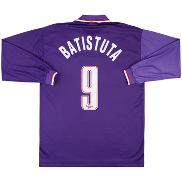 1995-96 Fiorentina Home L/S Shirt Batistuta #9 - 9/10 - (XL)