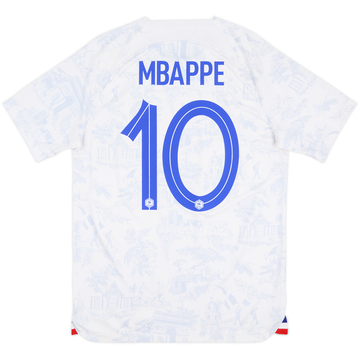 2022-23 France Authentic Away Shirt Mbappe #10 - 10/10 - (XXL)