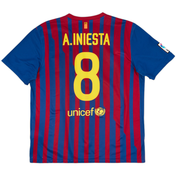 2011-12 Barcelona Home Shirt A.Iniesta #8 - 8/10 - (XL)