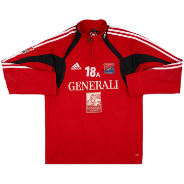 2004-05 Unterhaching Player Issue adidas 1/4 Zip Sweat Top #18 (Vaccaro) - 7/10 - (L)