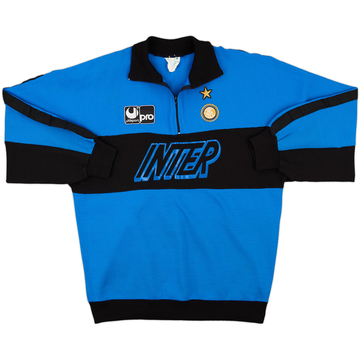 ウェア Inter 90' 1990-91 Inter Milan Uhlsport 1/4 Zip Sweat Top - 5/10 - (L)