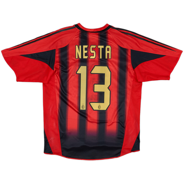 90s AC Milan NESTA soccerユニフォームゲームシャツ　S 2005-06 AC Milan Home L/S Shirt Nesta #13 - 7/10 - (XL)