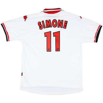 2000-01 Monaco Match Issue Signed Third Shirt Simone #11
