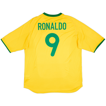 Camiseta de local de Brasil 2000-02 Ronaldo #9 - 6/10 - (XL)