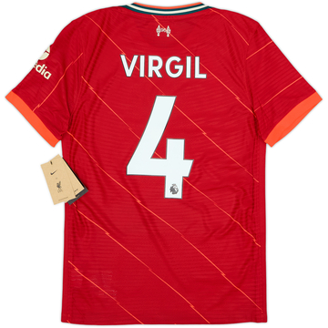 2021-22 Liverpool Authentic Home Shirt Virgil #4 (XS)