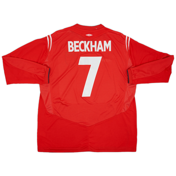 2004-06 England Away L/S Shirt Beckham #7