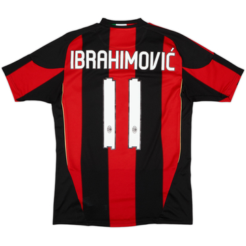 2010-11 AC Milan Home L/S Shirt Ibrahimovic #11 - 8/10 - (L)