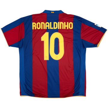 2007-08 Barcelona Home Shirt Ronaldinho #10 - 6/10 - (L)